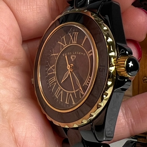 Swiss Legend Karamica Women’s Black Watch Ceramic, Tested, Works! Small Wrist - Picture 4 of 13